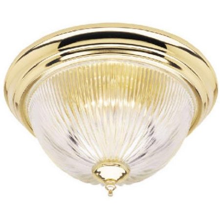 WESTINGHOUSE Westinghouse 66464 11.25 in. Single Light Flush Mount Ceiling Fixture - Polished Brass Finish 422485